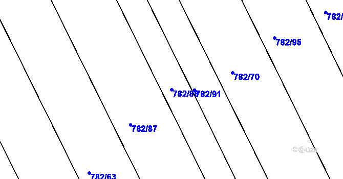 Parcela st. 782/88 v KÚ Josefov u Hodonína, Katastrální mapa