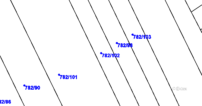 Parcela st. 782/102 v KÚ Josefov u Hodonína, Katastrální mapa