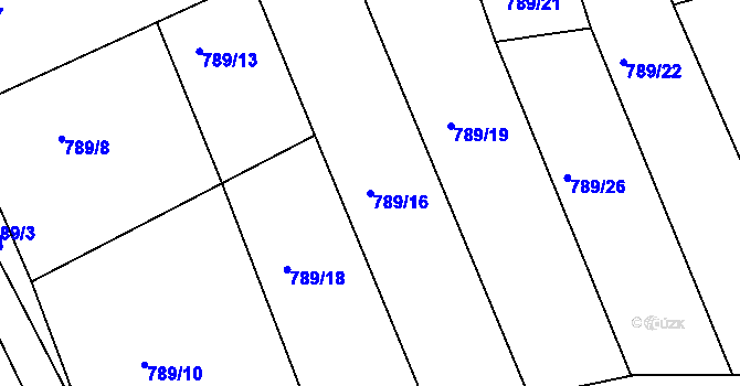 Parcela st. 789/16 v KÚ Josefov u Hodonína, Katastrální mapa