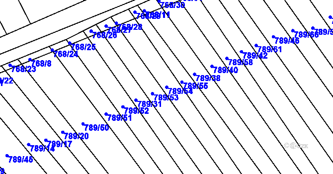 Parcela st. 789/54 v KÚ Josefov u Hodonína, Katastrální mapa