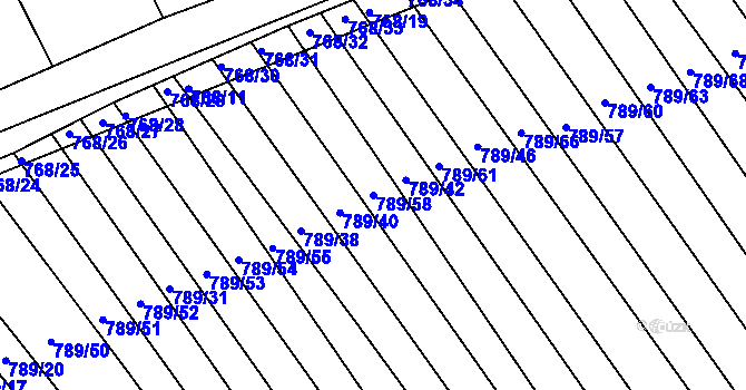 Parcela st. 789/58 v KÚ Josefov u Hodonína, Katastrální mapa