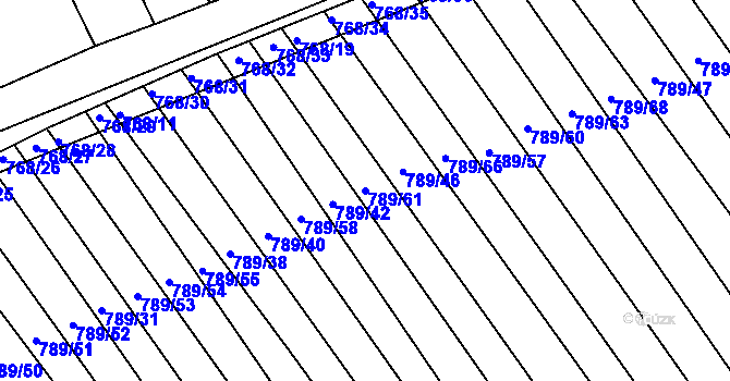 Parcela st. 789/61 v KÚ Josefov u Hodonína, Katastrální mapa