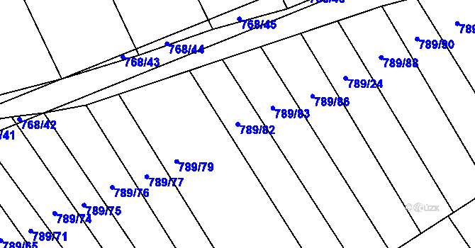 Parcela st. 789/82 v KÚ Josefov u Hodonína, Katastrální mapa