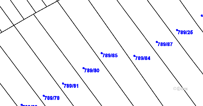 Parcela st. 789/85 v KÚ Josefov u Hodonína, Katastrální mapa
