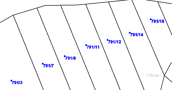Parcela st. 791/11 v KÚ Josefov u Hodonína, Katastrální mapa