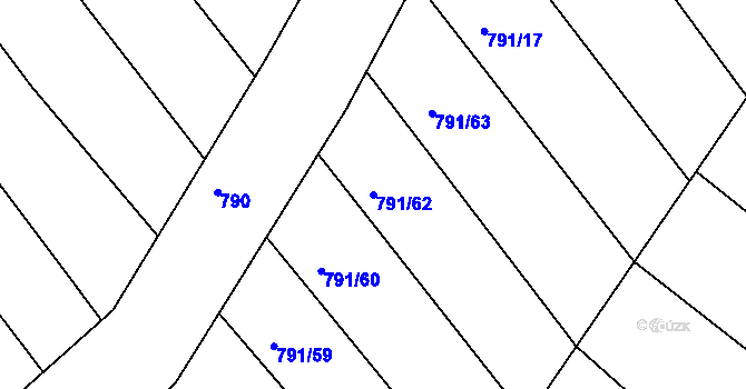 Parcela st. 791/62 v KÚ Josefov u Hodonína, Katastrální mapa