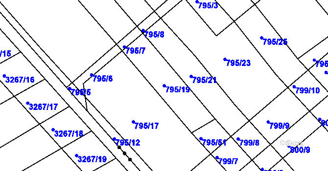 Parcela st. 795/19 v KÚ Josefov u Hodonína, Katastrální mapa