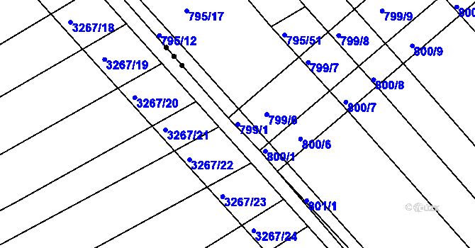 Parcela st. 799/1 v KÚ Josefov u Hodonína, Katastrální mapa
