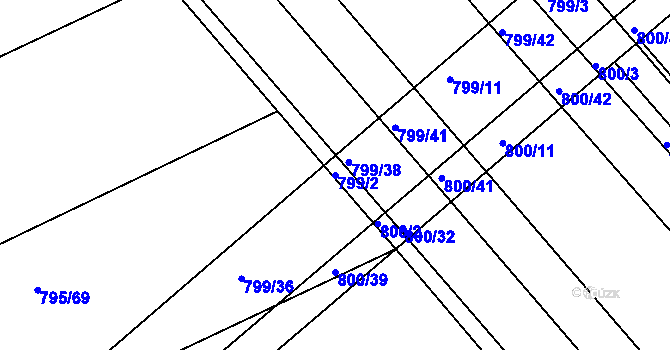 Parcela st. 799/2 v KÚ Josefov u Hodonína, Katastrální mapa