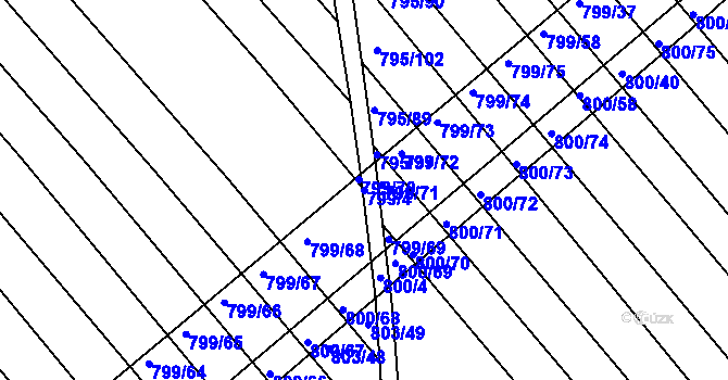 Parcela st. 799/4 v KÚ Josefov u Hodonína, Katastrální mapa