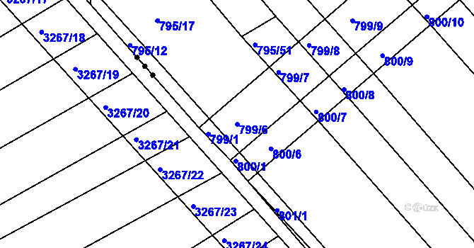 Parcela st. 799/6 v KÚ Josefov u Hodonína, Katastrální mapa