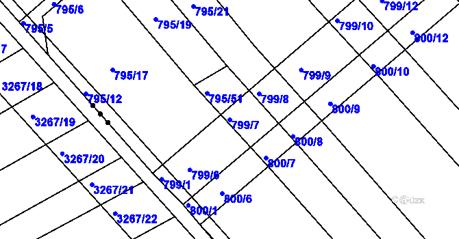 Parcela st. 799/7 v KÚ Josefov u Hodonína, Katastrální mapa