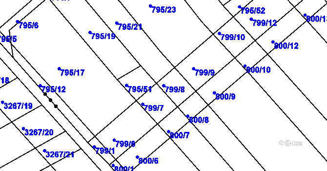 Parcela st. 799/8 v KÚ Josefov u Hodonína, Katastrální mapa