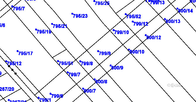 Parcela st. 799/9 v KÚ Josefov u Hodonína, Katastrální mapa