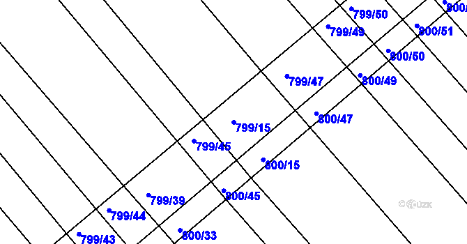 Parcela st. 799/15 v KÚ Josefov u Hodonína, Katastrální mapa