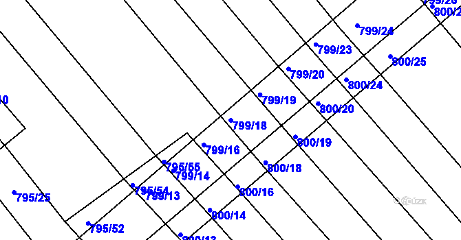 Parcela st. 799/18 v KÚ Josefov u Hodonína, Katastrální mapa