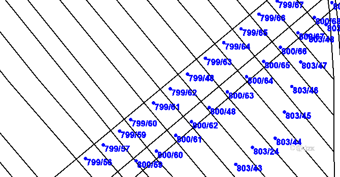Parcela st. 799/62 v KÚ Josefov u Hodonína, Katastrální mapa