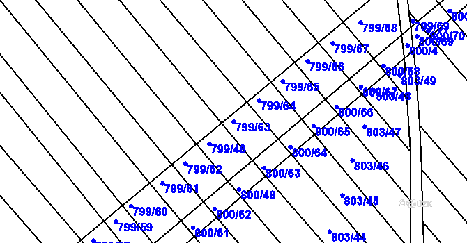 Parcela st. 799/63 v KÚ Josefov u Hodonína, Katastrální mapa
