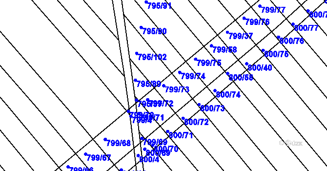 Parcela st. 799/73 v KÚ Josefov u Hodonína, Katastrální mapa