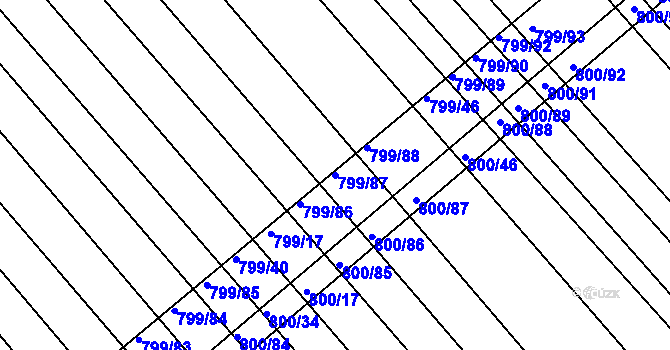 Parcela st. 799/87 v KÚ Josefov u Hodonína, Katastrální mapa