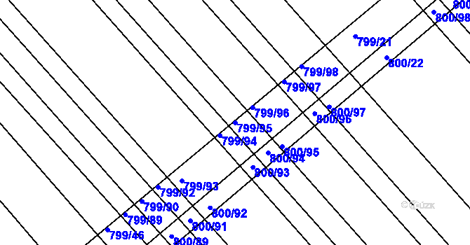 Parcela st. 799/95 v KÚ Josefov u Hodonína, Katastrální mapa