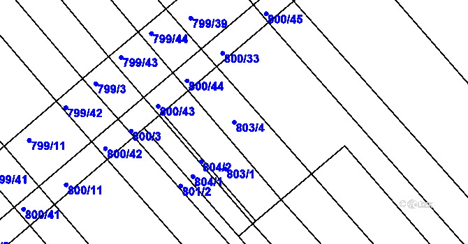 Parcela st. 803/4 v KÚ Josefov u Hodonína, Katastrální mapa