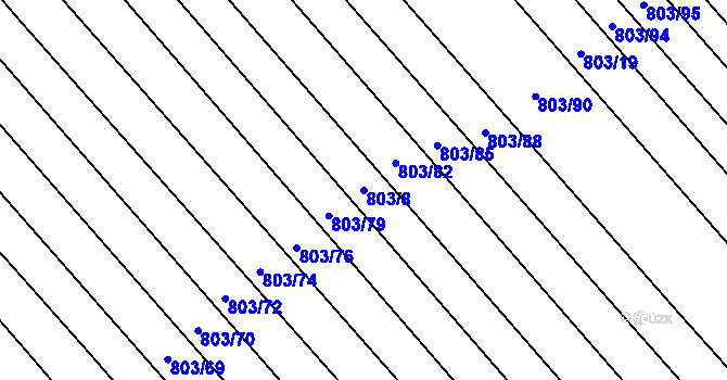 Parcela st. 803/8 v KÚ Josefov u Hodonína, Katastrální mapa