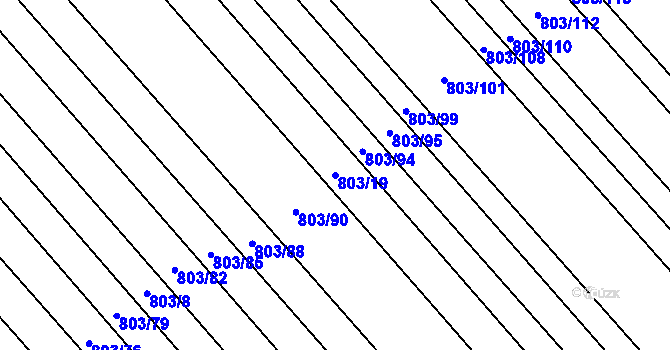 Parcela st. 803/19 v KÚ Josefov u Hodonína, Katastrální mapa