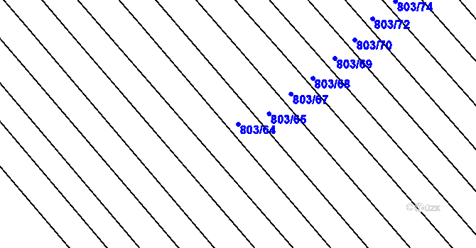 Parcela st. 803/64 v KÚ Josefov u Hodonína, Katastrální mapa