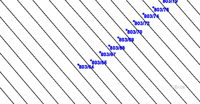 Parcela st. 803/67 v KÚ Josefov u Hodonína, Katastrální mapa