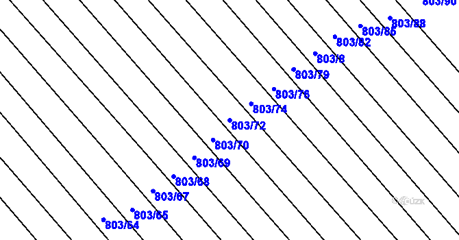 Parcela st. 803/72 v KÚ Josefov u Hodonína, Katastrální mapa