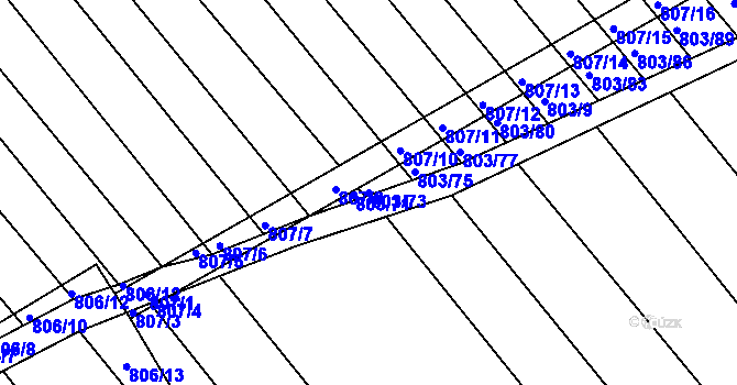 Parcela st. 803/73 v KÚ Josefov u Hodonína, Katastrální mapa