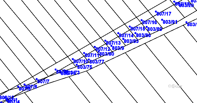 Parcela st. 803/80 v KÚ Josefov u Hodonína, Katastrální mapa