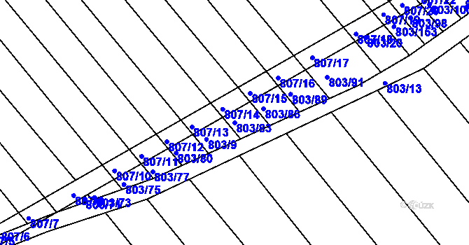 Parcela st. 803/83 v KÚ Josefov u Hodonína, Katastrální mapa