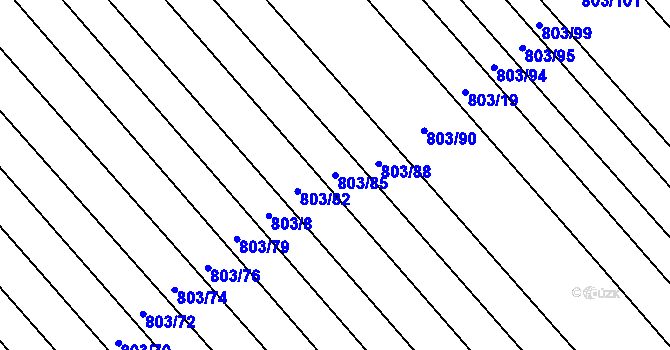 Parcela st. 803/85 v KÚ Josefov u Hodonína, Katastrální mapa