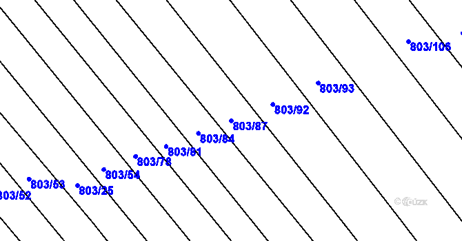 Parcela st. 803/87 v KÚ Josefov u Hodonína, Katastrální mapa