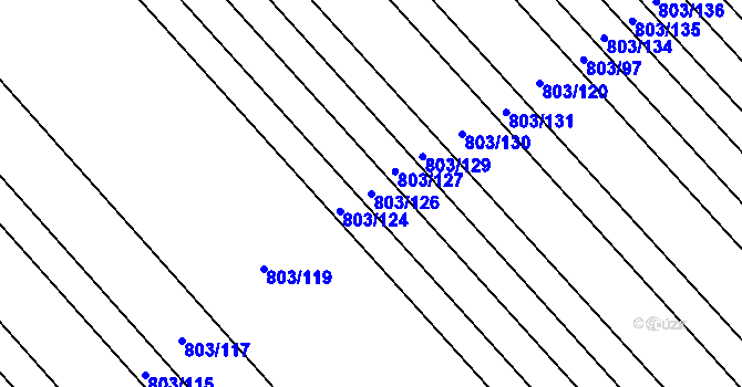 Parcela st. 803/126 v KÚ Josefov u Hodonína, Katastrální mapa