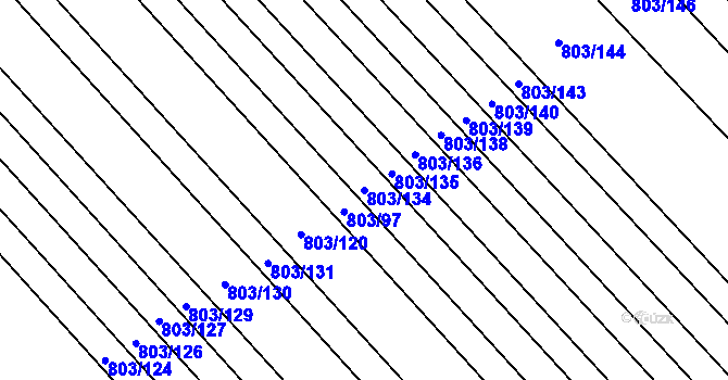 Parcela st. 803/134 v KÚ Josefov u Hodonína, Katastrální mapa