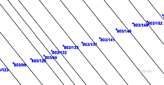 Parcela st. 803/137 v KÚ Josefov u Hodonína, Katastrální mapa