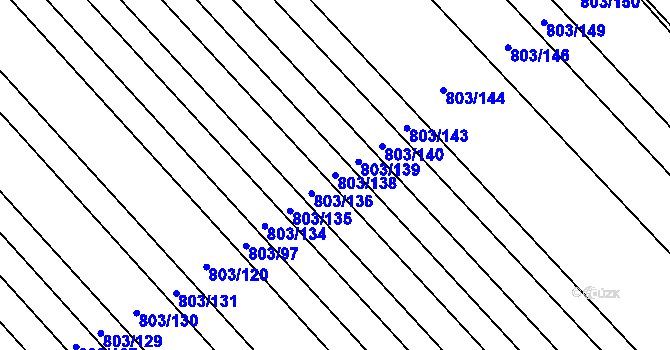 Parcela st. 803/138 v KÚ Josefov u Hodonína, Katastrální mapa