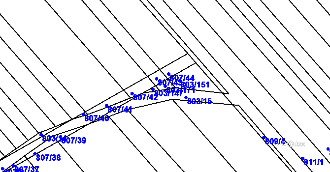 Parcela st. 803/171 v KÚ Josefov u Hodonína, Katastrální mapa