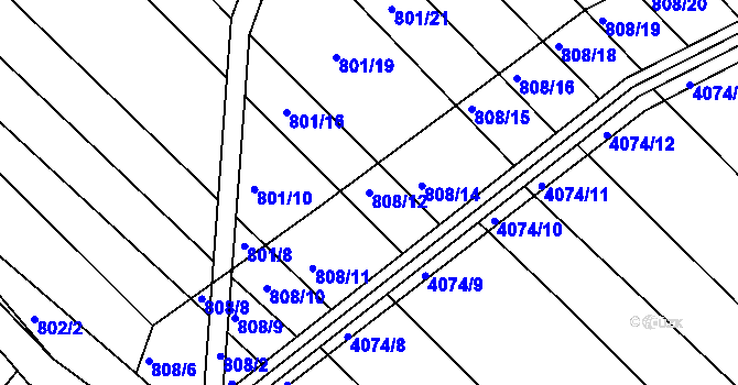 Parcela st. 808/12 v KÚ Josefov u Hodonína, Katastrální mapa