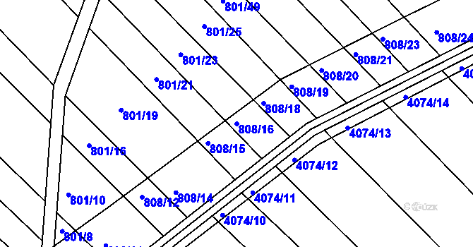 Parcela st. 808/16 v KÚ Josefov u Hodonína, Katastrální mapa