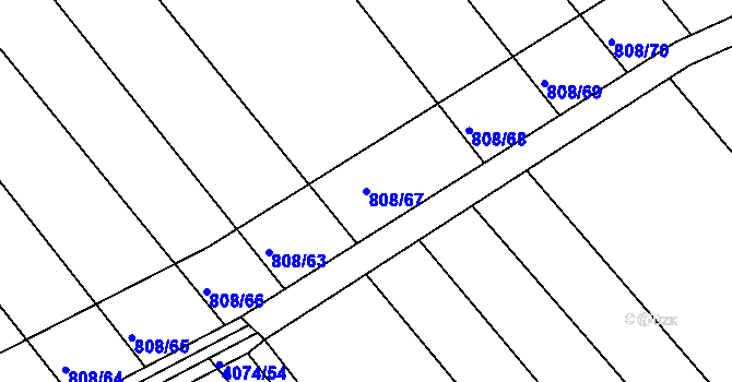 Parcela st. 808/67 v KÚ Josefov u Hodonína, Katastrální mapa