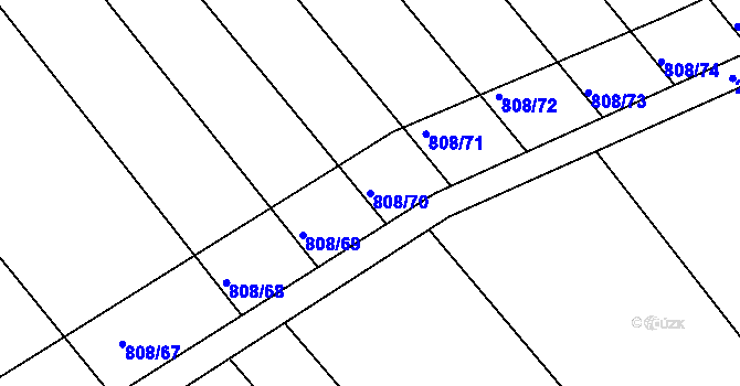 Parcela st. 808/70 v KÚ Josefov u Hodonína, Katastrální mapa