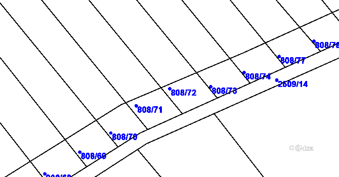 Parcela st. 808/72 v KÚ Josefov u Hodonína, Katastrální mapa