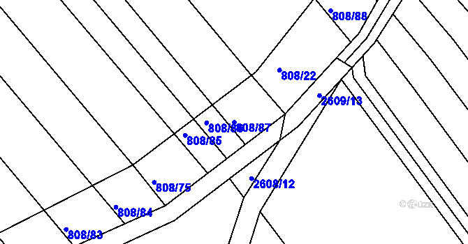 Parcela st. 808/87 v KÚ Josefov u Hodonína, Katastrální mapa