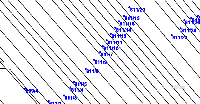 Parcela st. 811/7 v KÚ Josefov u Hodonína, Katastrální mapa