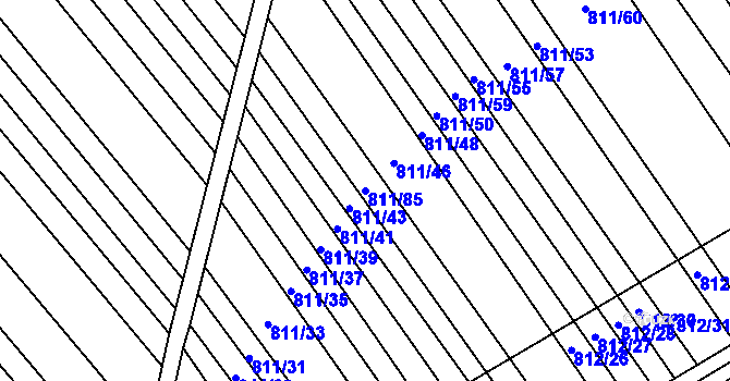 Parcela st. 811/85 v KÚ Josefov u Hodonína, Katastrální mapa