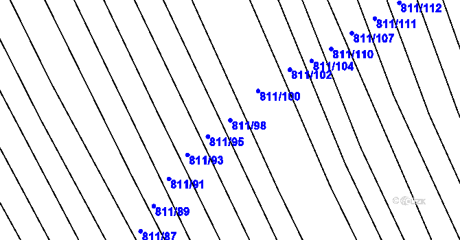 Parcela st. 811/98 v KÚ Josefov u Hodonína, Katastrální mapa